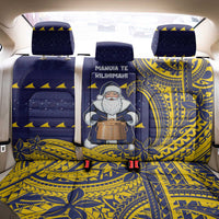 Tokelau Christmas Back Car Seat Cover Santa With Tuluma Xmas Tribal Waves - Polynesian Pride