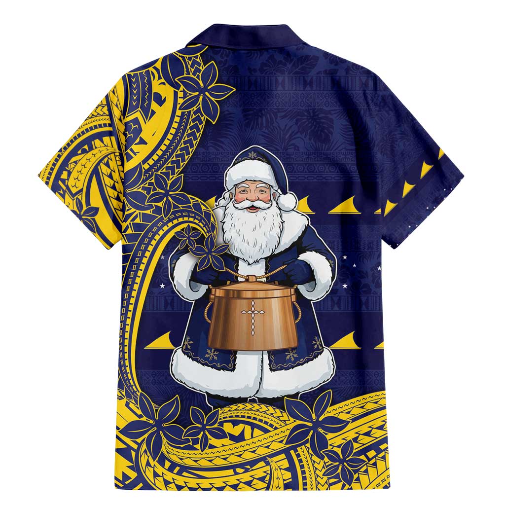 Tokelau Christmas Family Matching Mermaid Dress and Hawaiian Shirt Santa With Tuluma Xmas Tribal Waves - Polynesian Pride