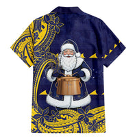 Tokelau Christmas Family Matching Mermaid Dress and Hawaiian Shirt Santa With Tuluma Xmas Tribal Waves - Polynesian Pride