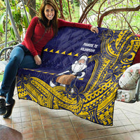 Tokelau Christmas Quilt Santa With Tuluma Xmas Tribal Waves - Polynesian Pride