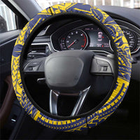 Tokelau Christmas Steering Wheel Cover Santa With Tuluma Xmas Tribal Waves - Polynesian Pride