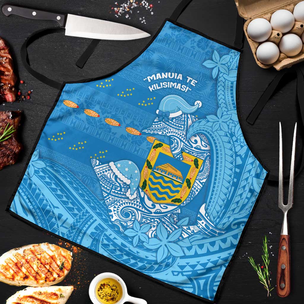 Tuvalu Christmas Apron Dolphins Santa Xmas Tribal Waves - Polynesian Pride