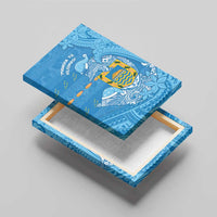 Tuvalu Christmas Canvas Wall Art Dolphins Santa Xmas Tribal Waves - Polynesian Pride