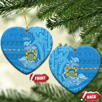 Tuvalu Christmas Ceramic Ornament Dolphins Santa Xmas Tribal Waves - Polynesian Pride