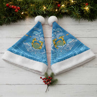 Tuvalu Christmas Santa Hat Dolphins Santa Xmas Tribal Waves - Polynesian Pride