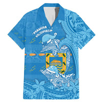 Tuvalu Christmas Family Matching Mermaid Dress and Hawaiian Shirt Dolphins Santa Xmas Tribal Waves - Polynesian Pride