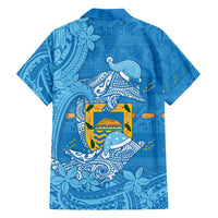Tuvalu Christmas Family Matching Summer Maxi Dress and Hawaiian Shirt Dolphins Santa Xmas Tribal Waves - Polynesian Pride