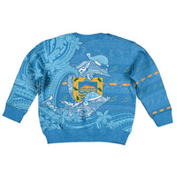 Tuvalu Christmas Kid Ugly Christmas Sweater Dolphins Santa Xmas Tribal Waves - Polynesian Pride