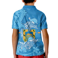 Tuvalu Christmas Kid Polo Shirt Dolphins Santa Xmas Tribal Waves - Polynesian Pride
