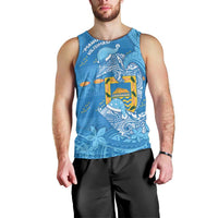 Tuvalu Christmas Men Tank Top Dolphins Santa Xmas Tribal Waves - Polynesian Pride