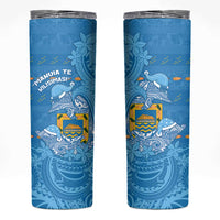 Tuvalu Christmas Skinny Tumbler Dolphins Santa Xmas Tribal Waves - Polynesian Pride