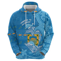 Tuvalu Christmas Zip Hoodie Dolphins Santa Xmas Tribal Waves - Polynesian Pride