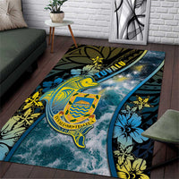 Tuvalu Area Rug Dolphin On The Waves