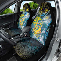 Tuvalu Car Seat Cover Dolphin On The Waves