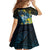Personalised Tuvalu Family Matching Off Shoulder Short Dress and Hawaiian Shirt Dolphin On The Waves