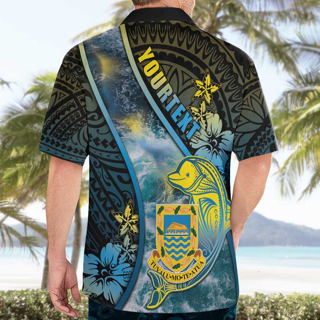 Personalised Tuvalu Hawaiian Shirt Dolphin On The Waves