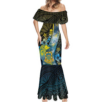 Personalised Tuvalu Mermaid Dress Dolphin On The Waves