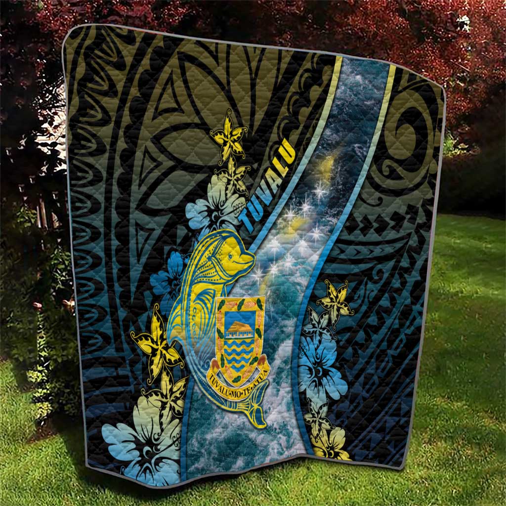 Tuvalu Quilt Dolphin On The Waves