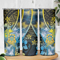 Personalised Tuvalu Skinny Tumbler Dolphin On The Waves