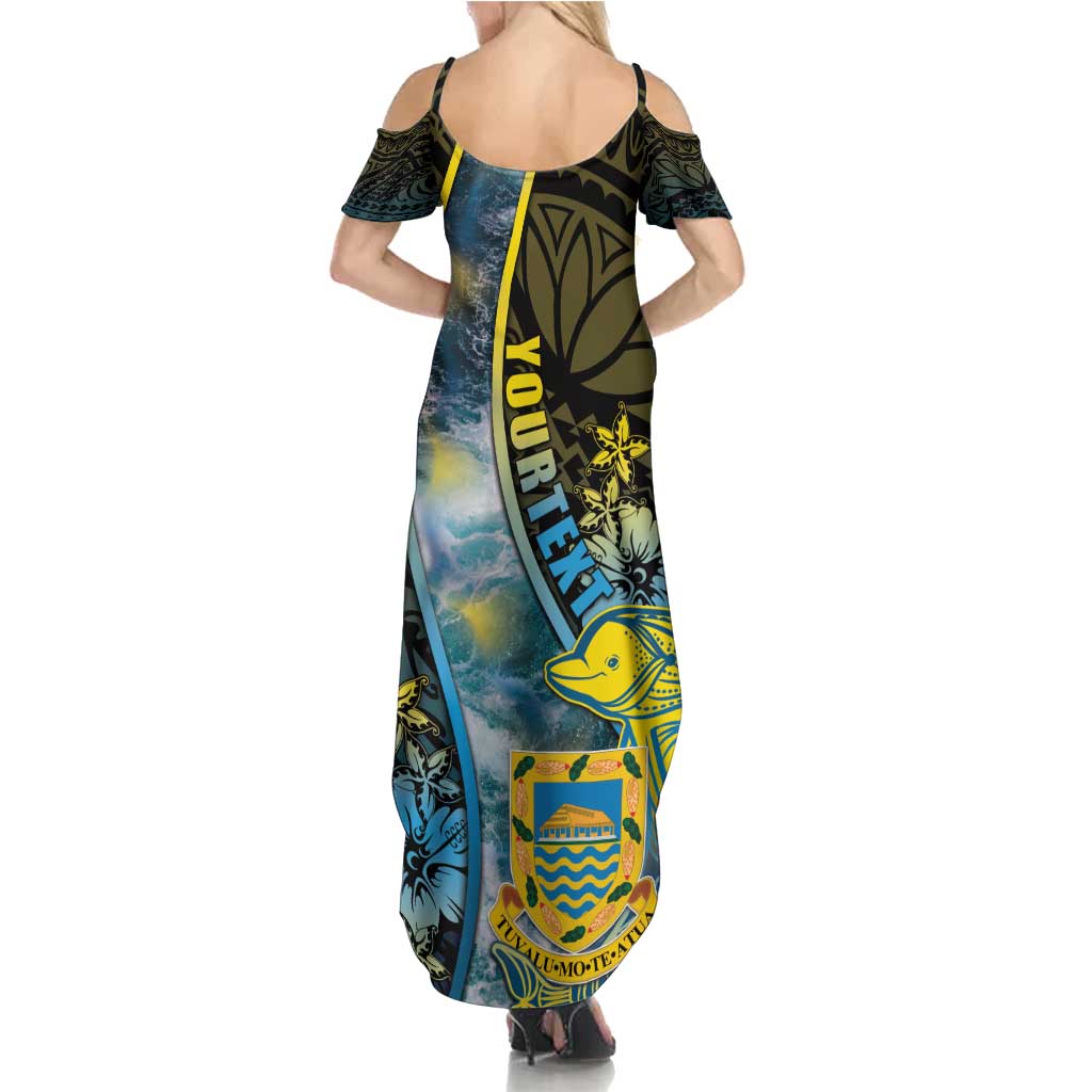 Personalised Tuvalu Summer Maxi Dress Dolphin On The Waves
