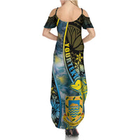 Personalised Tuvalu Summer Maxi Dress Dolphin On The Waves