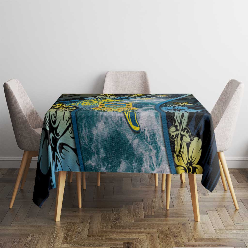 Tuvalu Tablecloth Dolphin On The Waves