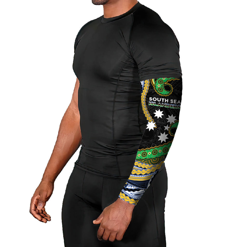 South Sea Islanders And Solomon Islands Arm Sleeves Solomons Coat Of Arms And Southern Cross DT05 - Polynesian Pride
