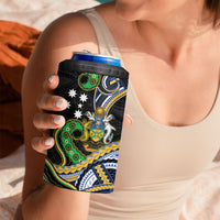 South Sea Islanders And Solomon Islands 4 in 1 Can Cooler Tumbler Solomons Coat Of Arms And Southern Cross DT05 - Polynesian Pride