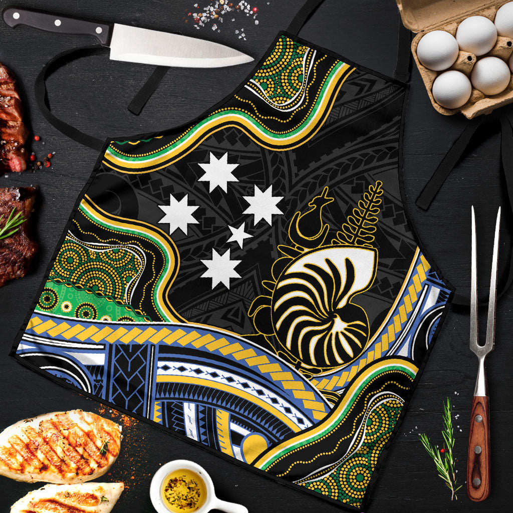 South Sea Islanders And New Caledonia Apron Nautilus Shell Southern Cross Tribal Pattern DT05 Black - Polynesian Pride