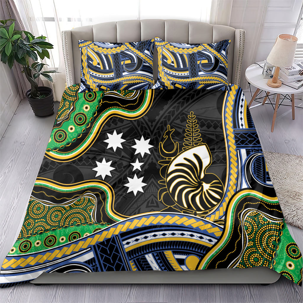 South Sea Islanders And New Caledonia Bedding Set Nautilus Shell Southern Cross Tribal Pattern DT05 - Polynesian Pride