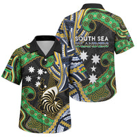 South Sea Islanders And New Caledonia Family Matching Tank Maxi Dress and Hawaiian Shirt Nautilus Shell Southern Cross Tribal Pattern DT05 Son's Shirt Black - Polynesian Pride