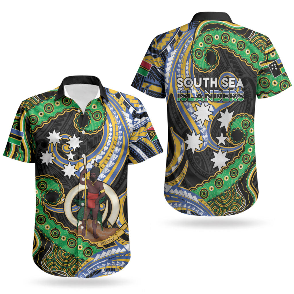 South Sea Islanders And Vanuatu Couples Matching Mermaid Dress and Hawaiian Shirt Boar Tusk Warrior Southern Tribal Pattern DT05 - Polynesian Pride