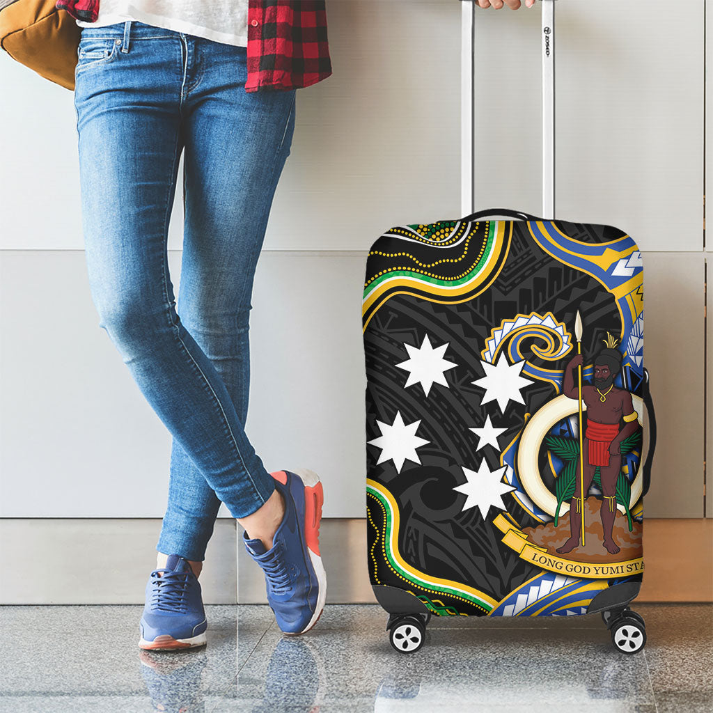 South Sea Islanders And Vanuatu Luggage Cover Boar Tusk Warrior Southern Tribal Pattern DT05 - Polynesian Pride