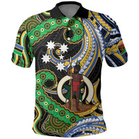 South Sea Islanders And Vanuatu Polo Shirt Boar Tusk Warrior Southern Tribal Pattern DT05 Black - Polynesian Pride