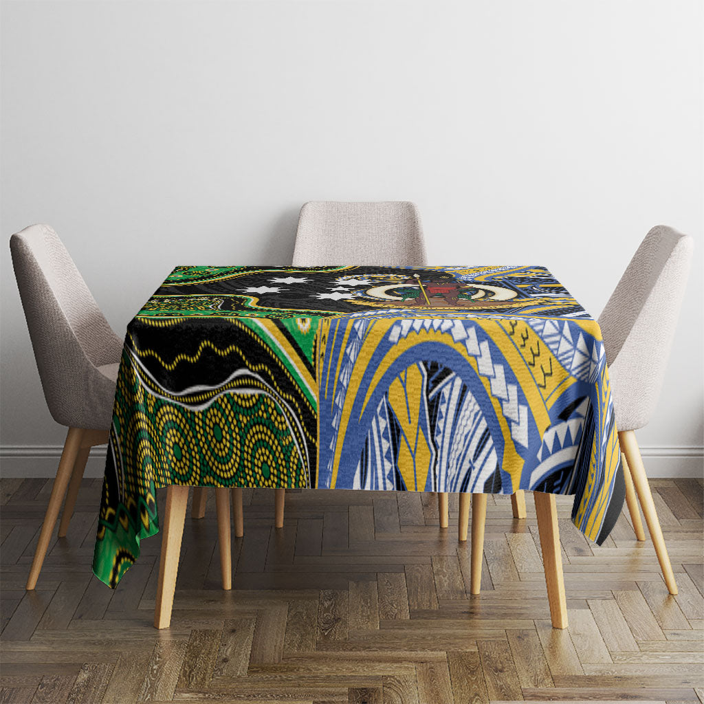 South Sea Islanders And Vanuatu Tablecloth Boar Tusk Warrior Southern Tribal Pattern DT05 - Polynesian Pride