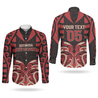 Custom Aotearoa Ngai Te Rangi Couples Matching Off Shoulder Short Dress and Long Sleeve Button Shirt New Zealand Traditional Maori Pattern DT05 - Polynesian Pride