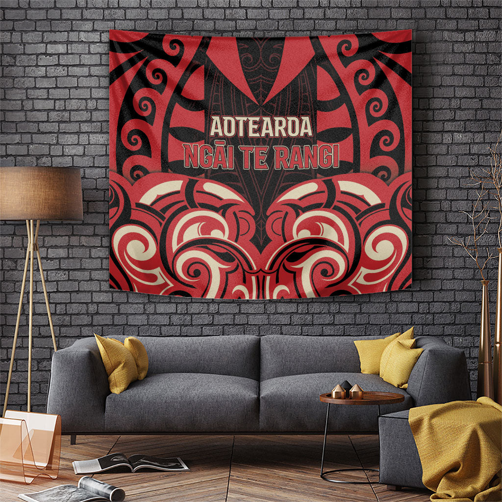Aotearoa Ngai Te Rangi Tapestry New Zealand Traditional Maori Pattern DT05 Red - Polynesian Pride