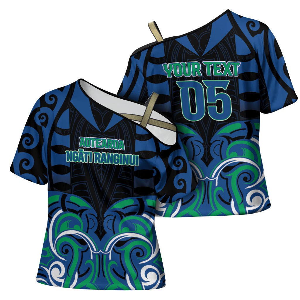 Custom Aotearoa Ngati Ranginui Cross Shoulder Shirt New Zealand Traditional Maori Pattern DT05 - Polynesian Pride