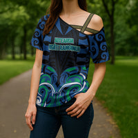 Custom Aotearoa Ngati Ranginui Cross Shoulder Shirt New Zealand Traditional Maori Pattern DT05 - Polynesian Pride