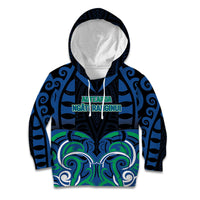 Custom Aotearoa Ngati Ranginui Kid Hoodie New Zealand Traditional Maori Pattern DT05 Hoodie Navy - Polynesian Pride