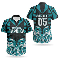 Custom Aotearoa Tapuika Couples Matching Off The Shoulder Long Sleeve Dress and Hawaiian Shirt New Zealand Traditional Maori Pattern DT05 - Polynesian Pride