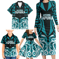 Custom Aotearoa Tapuika Family Matching Long Sleeve Bodycon Dress and Hawaiian Shirt New Zealand Traditional Maori Pattern DT05 - Polynesian Pride