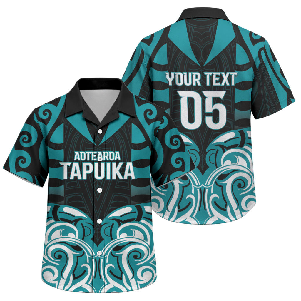 Custom Aotearoa Tapuika Family Matching Mermaid Dress and Hawaiian Shirt New Zealand Traditional Maori Pattern DT05 Son's Shirt Teal - Polynesian Pride