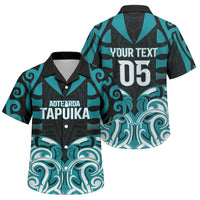 Custom Aotearoa Tapuika Family Matching Mermaid Dress and Hawaiian Shirt New Zealand Traditional Maori Pattern DT05 Son's Shirt Teal - Polynesian Pride