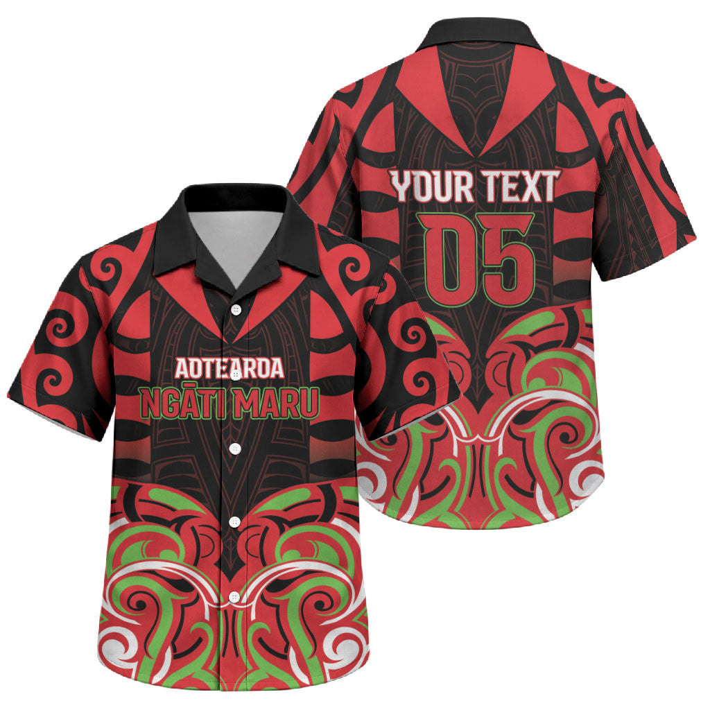 Custom Aotearoa Ngati Maru Family Matching Short Sleeve Bodycon Dress and Hawaiian Shirt New Zealand Traditional Maori Pattern DT05 Son's Shirt Red - Polynesian Pride