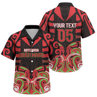 Custom Aotearoa Ngati Maru Family Matching Short Sleeve Bodycon Dress and Hawaiian Shirt New Zealand Traditional Maori Pattern DT05 Son's Shirt Red - Polynesian Pride