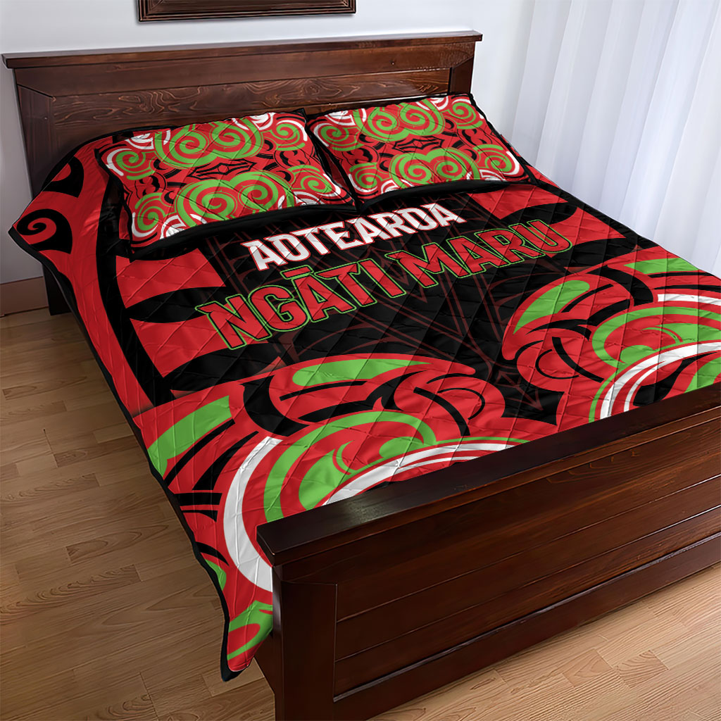 Aotearoa Ngati Maru Quilt Bed Set New Zealand Traditional Maori Pattern DT05 - Polynesian Pride