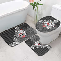 Black Palaka Hawaiian And Japanese Bathroom Set Maneki Neko And Sakura Bloom