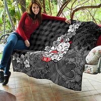 Black Palaka Hawaiian And Japanese Quilt Maneki Neko And Sakura Bloom