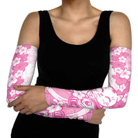 Pink Palaka Hawaiian And Japanese Arm Sleeves Maneki Neko And Sakura Bloom DT05 - Polynesian Pride